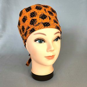 Reversible Halloween Men's Women's Unisex Skull Chemo Surgical Scrub Hat Cap